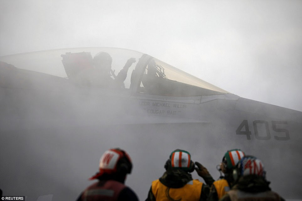 A F18 fighter jet prepares for take off as part of the annual military drills in South Korea  that the North  regards as rehearsal for invasion