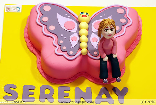 Pembe Kelebek Pasta / Pink Butterfly Cake