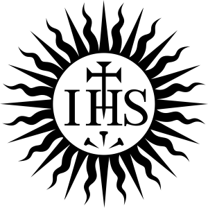 Monochrome version of the IHS emblem of the Je...