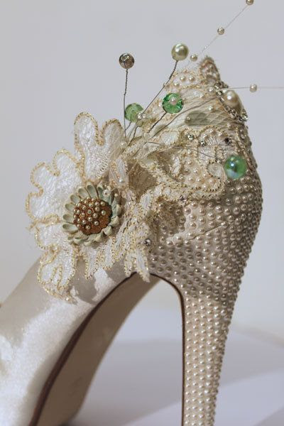 http://www.pinterest.com/pin/58828338857184631/ Vintage Lace and Pearl Bridal Shoes by VBrideBoutique on Etsy, £100.00