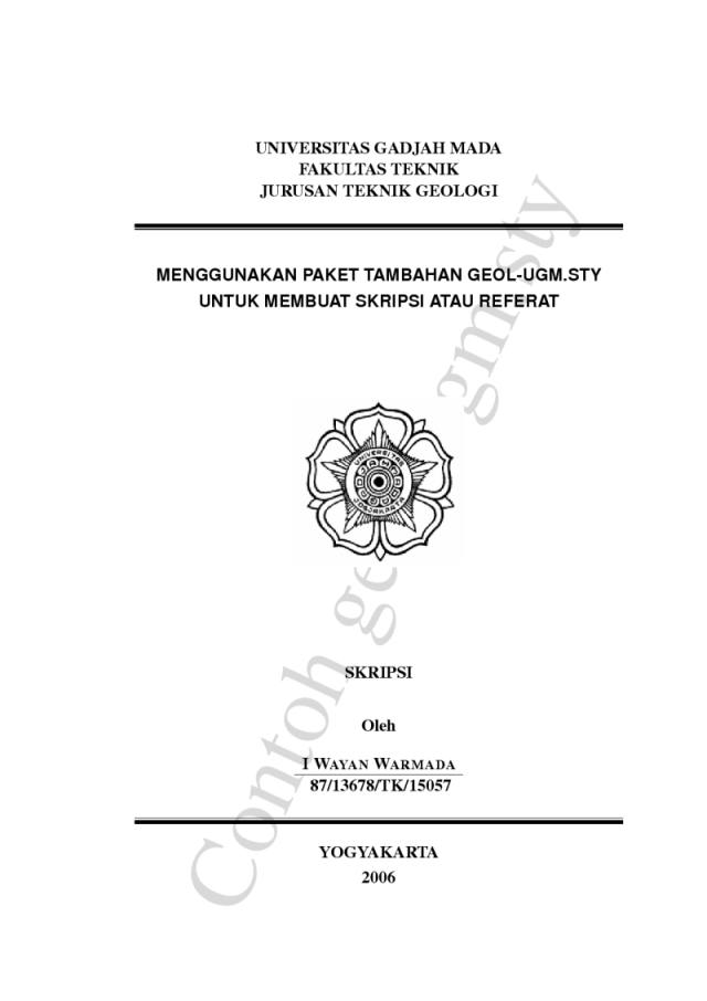 Skripsi Ugm Feb Ide Judul Skripsi Universitas