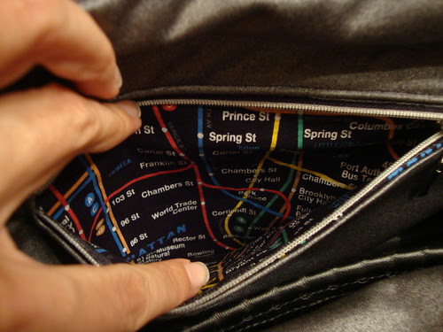 interior of zip pocket