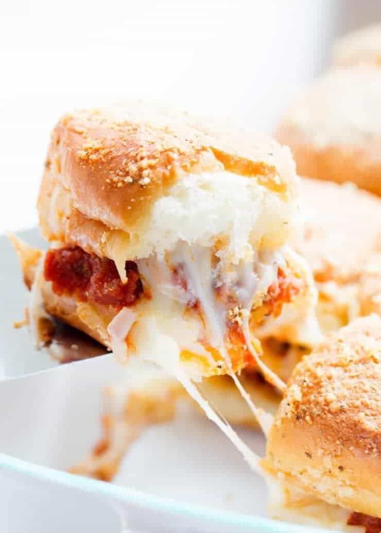 Brand new Weekly Meal Plan loaded with delicious recipes to help you plan out your week! | Ioanna's Notebook These delicious meatball sliders are the perfect EASY appetizer to make for your next party! They're made with Hawaiian rolls, meatballs, marinara, mozzarella and topped with a delicious butter and parmesan seasoning.