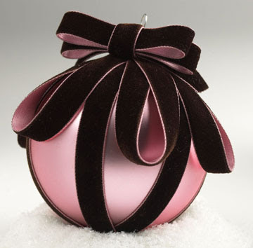 Pink ball Christmas ornament with bow