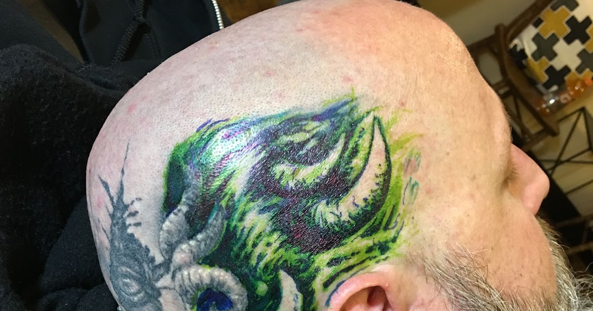 Watercolor Tattoo Artist Denver Freehand Head Tattoo