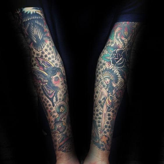Great Inspiration 27 Old School Black Tattoo Sleeve