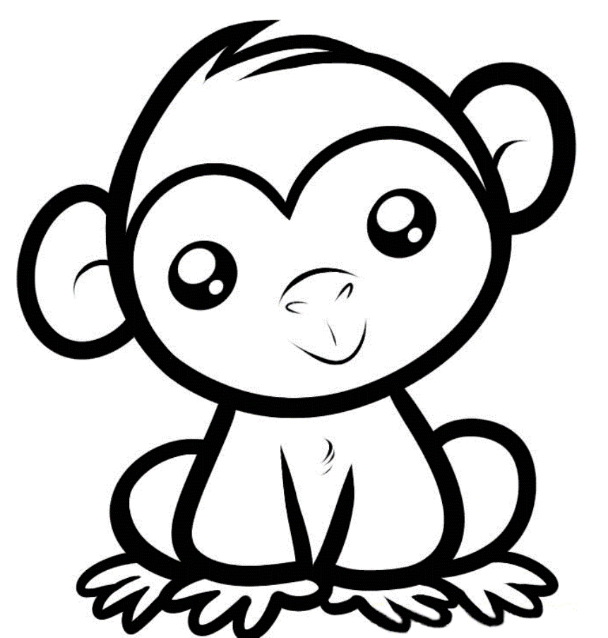 Cute Monkey Cartoon Black And White - 21sinhala.blogspot.com