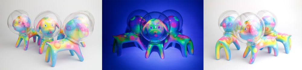 SpankyStokes, Han Ning, Dog, Vinyl Toys, Zukaty Art, Custom Vinyl, Shanghai Toy Show (STS), Custom "Bubbles" Space Dog by ZuKaty & Han Ning of 6HL6