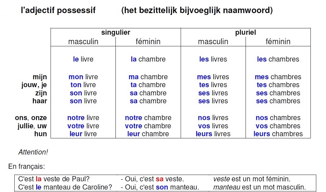 Les pronoms possessifs презентация