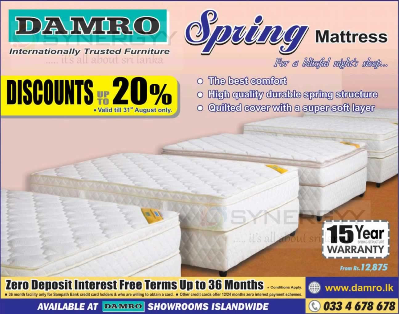 damro mattress sizes and prices sri lanka