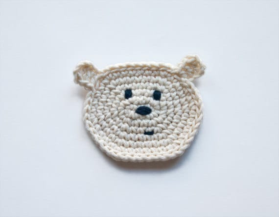 PDF Crochet Pattern - Polar Bear Applique - Text instructions and SYMBOL CHART instructions - Permission to Sell Finished Items