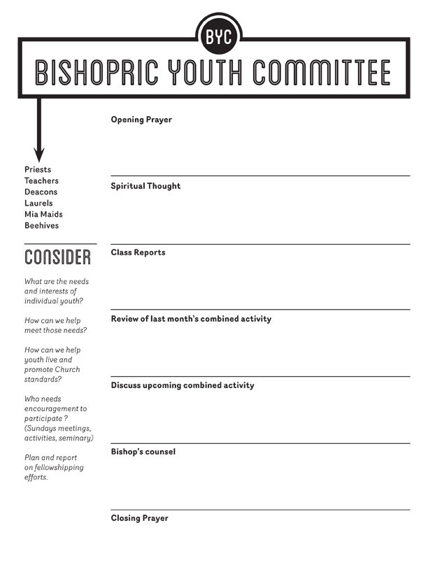 Relief Society Presidency Meeting Agenda Template