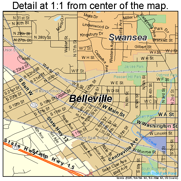 Map Of Belleville Illinois  Map Of The World