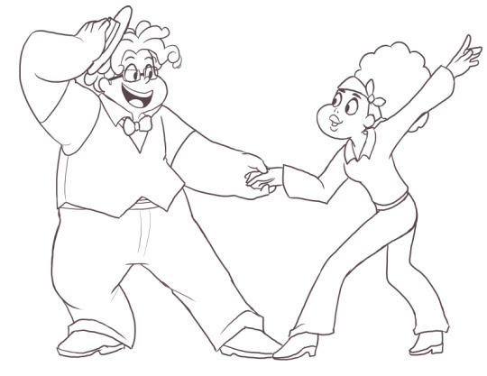 Hillo and I both encouraged each other to draw some Ron and Kiki since we always mean to and never do.