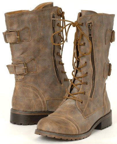 beige combat boots outfit
