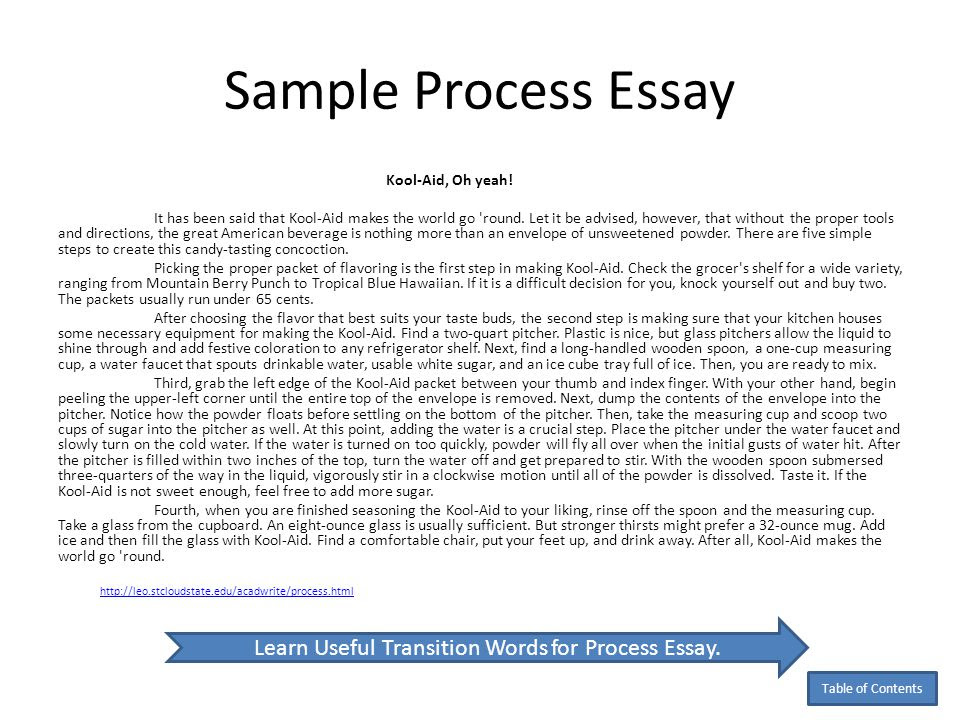 how to start an process essay
