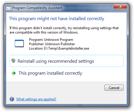 Program Compatibility Assistant