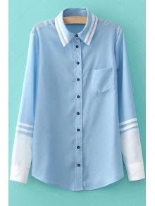 Striped Color Block Long Sleeve Shirt