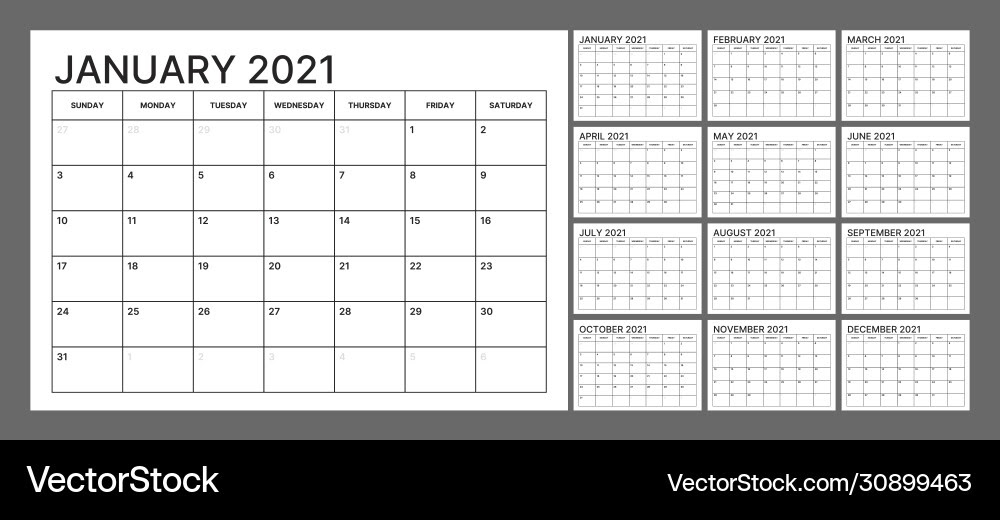 Wall Calendar Block Print 2021 Printable March