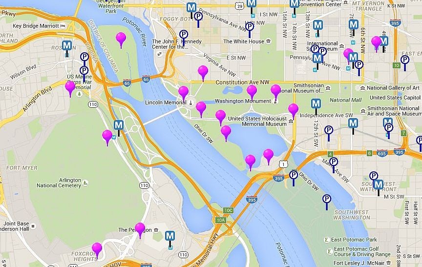 Washington Dc Map Of Monuments | Zip Code Map