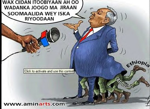Somali cartoon mocking the US-backed Ethiopian invasion of the country. At present the occupiers are demanding the disarming of the Somali masses. by Pan-African News Wire File Photos