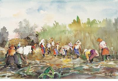 〈台灣甘蔗園收成時〉,2007 〈台灣甘蔗園收成時〉,2007