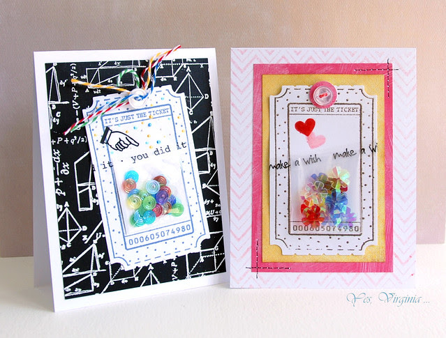 cards with confettie