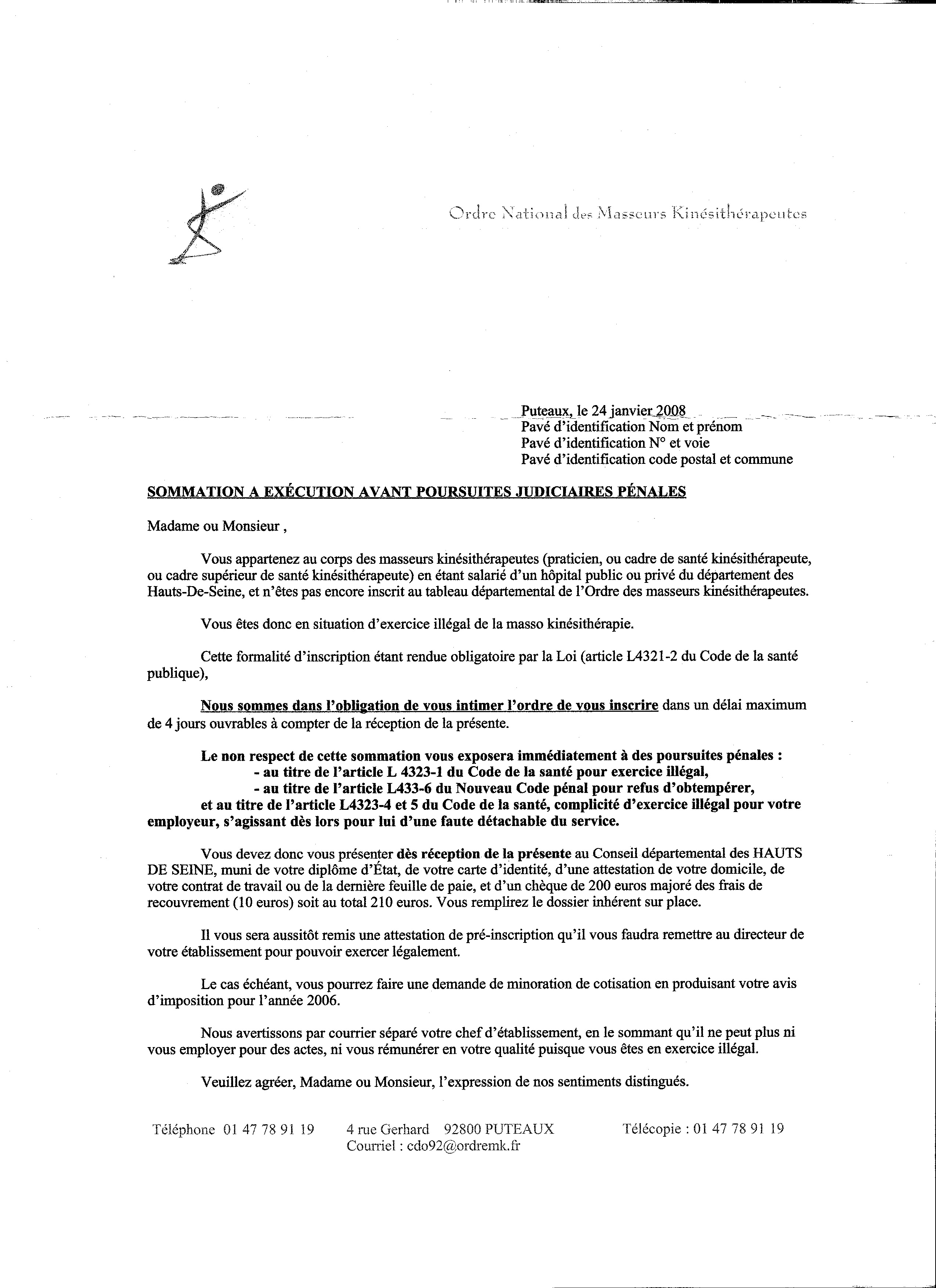 Lettre De Motivation Kine Exemple