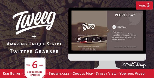 Tweeg Responsive Countdown Landing Page Html Template