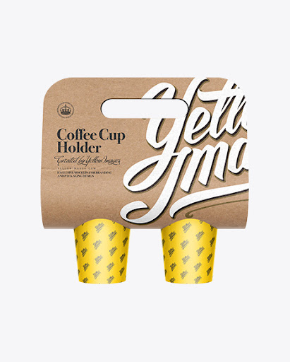Download Free Kraft Coffee Cup Carrier Mockup PSD Mockups.