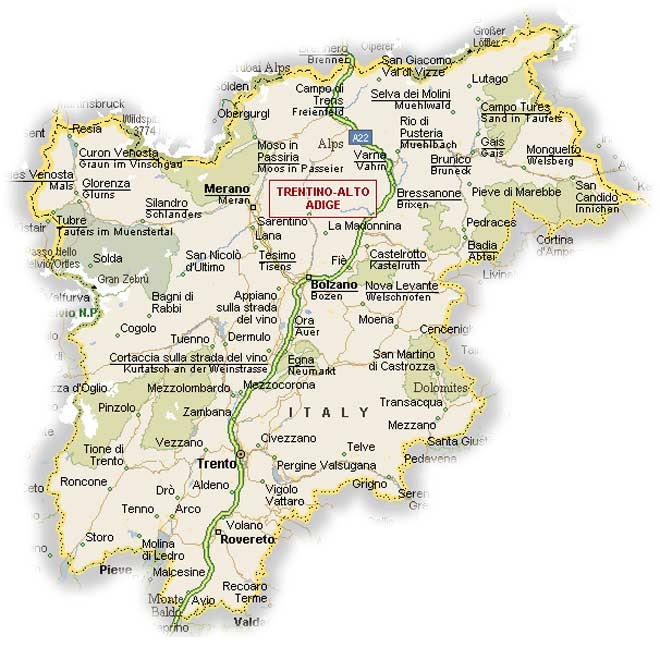 Trentino Mapa | MAPA