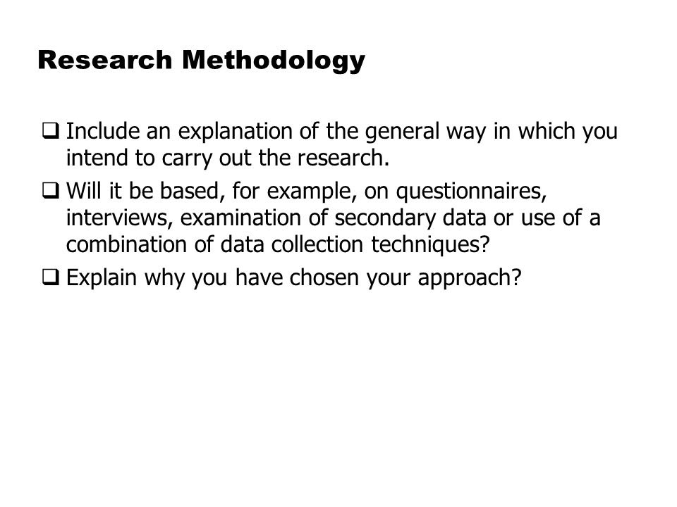 what does methodology mean in a research proposal