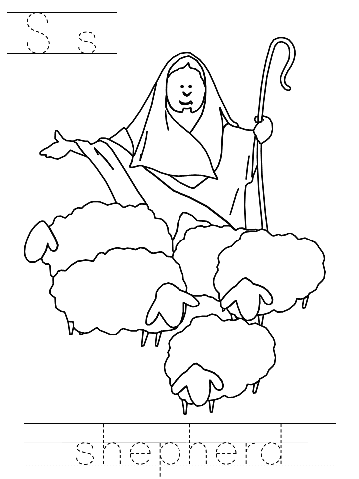 Sheep And Shepherd Coloring Pages Coloring Home Sheep And Shepherd Coloring Pages Coloring Home