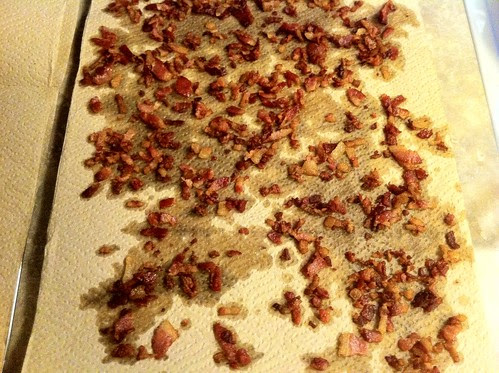 Bacon Draining on Paper Towels