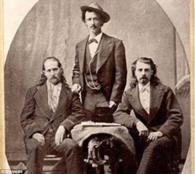 Wild Bill Hickock (left), Texas Jack Omohundro (centre), and Buffalo Bill Cody, pictured in 1873