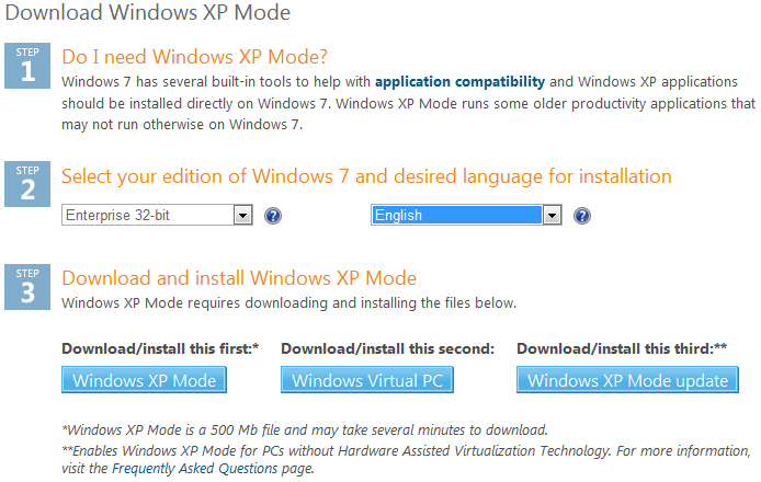 Download Windows XP Mode Download Windows XP Mode