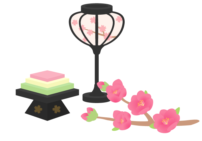 かわいい動物画像 50 ひな祭り 桃の花 イラスト