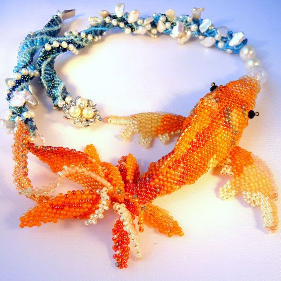 RESERVED/ LAYAWAY Kanagawa Koi II Sculptural by gypsyeyesjewelry, $300.00 RESERVED/ LAYAWAY Kanagawa Koi II Sculptural by gypsyeyesjewelry, $300.00