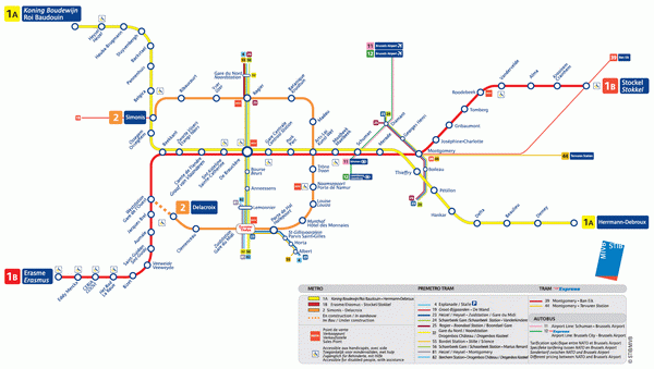 Карта метро брюсселя