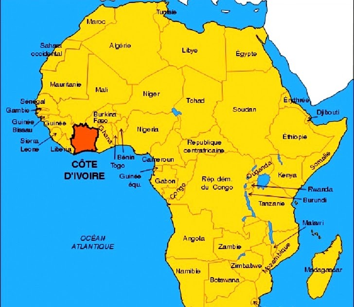 Cote D Ivoire Map Of Africa | Map Of Africa