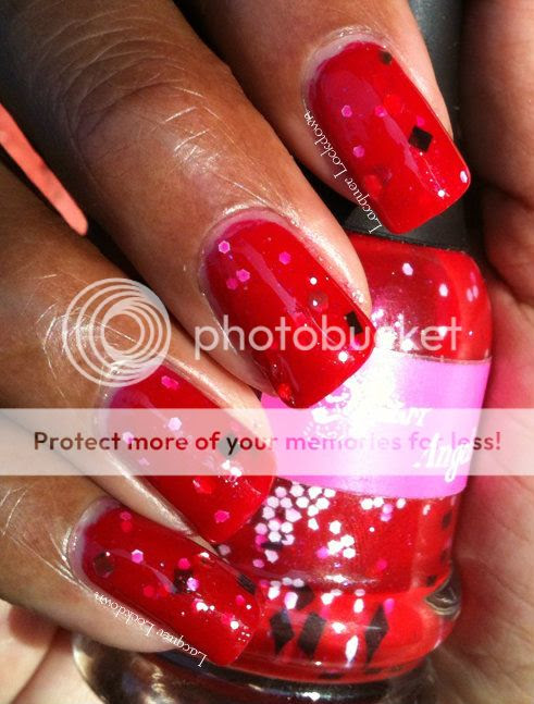 Lacquer Lockdown - NailsIT, NailsIT Angelique, swatch, swatches, red glitter polish, jelly polish, jelly finish, jelly sandwich, LLDBHB, NailsIT giveaway