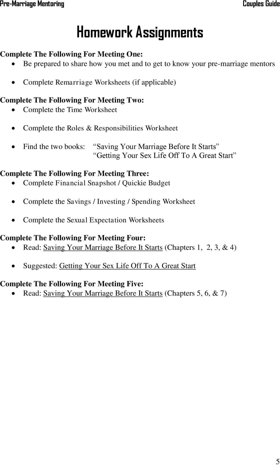31 Expectations In Marriage Worksheet - Worksheet Resource Plans