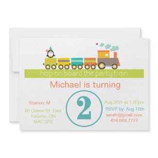 2nd Birthday Boy Train Invitation invitation