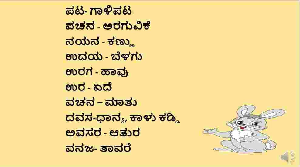 what meaning of presentation in kannada