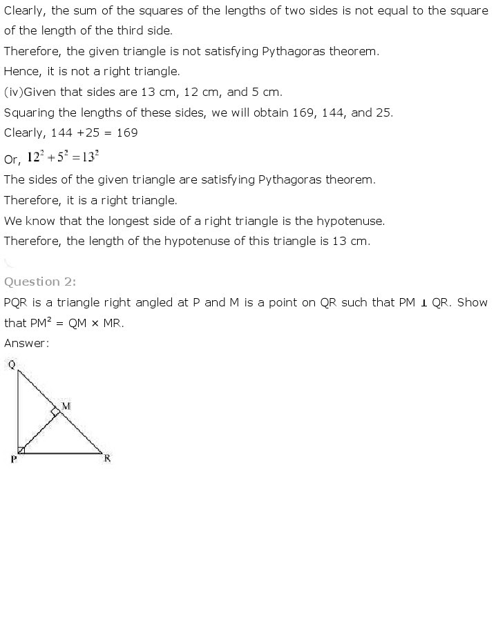 NCERT Solutions for Class 10th Maths Chapter 6 - Triangles
