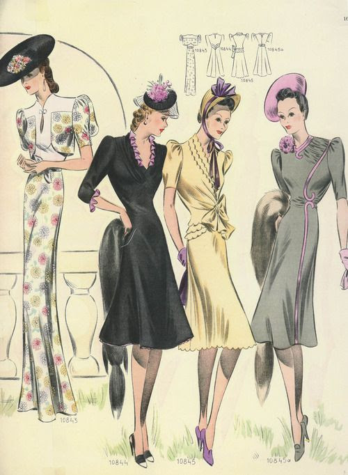 Borrow A Page From The Style Book Of These Glamorous C Late 1930 Ladies And Wear Pink Very Sparingly Such As Piping Or Ruffles Their Frocks