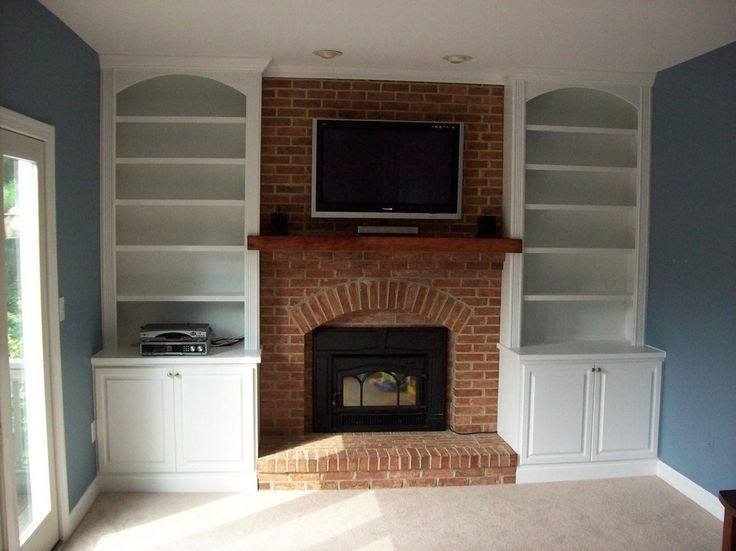 Floating Shelves Flanking Fireplace Breckenridge Wood Mantel