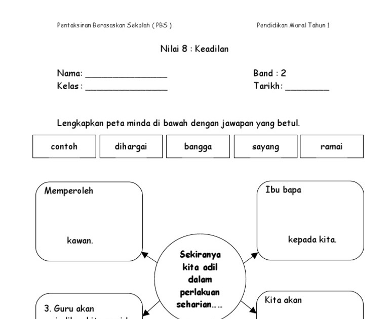 Pendidikan Moral Tahun 2 Keadilan Latihan Dan Jawapan  malakwos