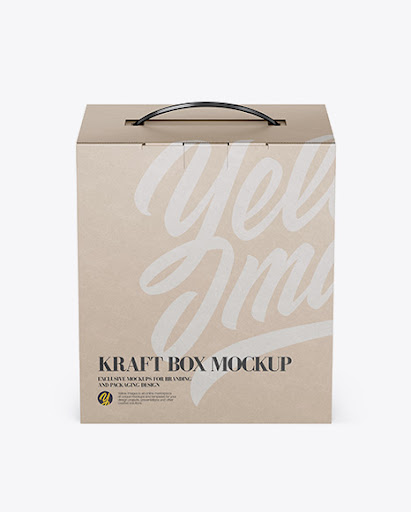 Download Download Kraft Box Mockup - Front View (High Angle Shot ...