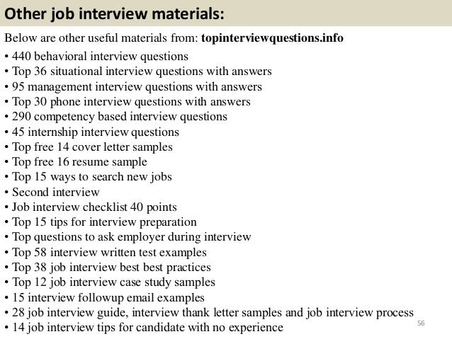 Top questions. Questions for job Interview.